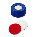 09 15 0838   La Pha Pack  Screw Cap (Blue) 9 mm, Silicone/PTFE Septa 55° shore A, 1.0mm, UltraClean