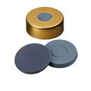 20 03 1186 La Pha Pack Magnetic Cap (Gold lacquered) 20 mm, 8mm Center Hole, Bromo-Butyl/PTFE Septa / Qty 100
