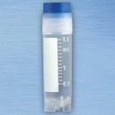 3012B  Globe CryoClear Vials, 2.0mL, STERILE, Blue Cap, External Threads, Attached Screwcap