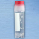 3012R  Globe CryoClear Vials, 2.0mL, STERILE, Red Cap, External Threads, Attached Screwcap