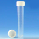6102S  Globe Scientific Transport Tube, 10mL, with Attached White Screw Cap, STERILE, PP, Rounded Bottom, Self-Standing, Molded Graduations, 25/Bag, 20 Bags/Case / Qty 500