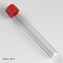 6157 Globe Test Tube with Attached Red Screw Cap, 16 x 120mm (15mL), PS, STERILE, Individually Wrapped, 500/Case