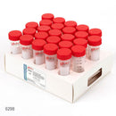 6298  Globe  DIAMOND MAX Centrifuge Tube, 50mL, Attached Red Flat Top Screw Cap, PP, Printed Graduations, STERILE, Certified, 25/Cardboard Rack, 20 Racks/Unit