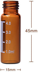 C0000027  ALWSCI 4ml amber glass flat base screw thread vial w/label, 100/pk