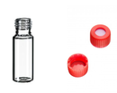 11 09 0500 + 0915LS 1178-45 Combo: 1.5ml Short thread clear glass vial + PP Short thread Red cap, Ultra Clean