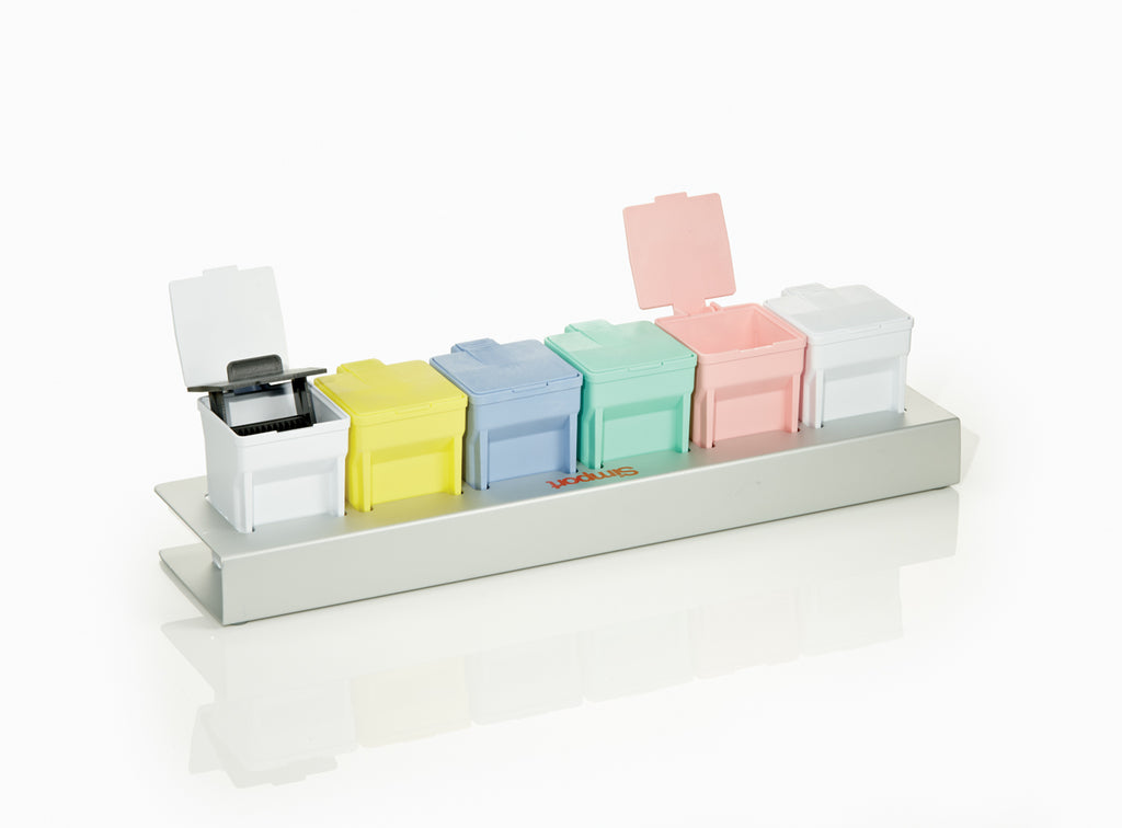 EasyDip Slide Staining System - Square Staining Jar With 12-Slide Rack, Pack Of 6