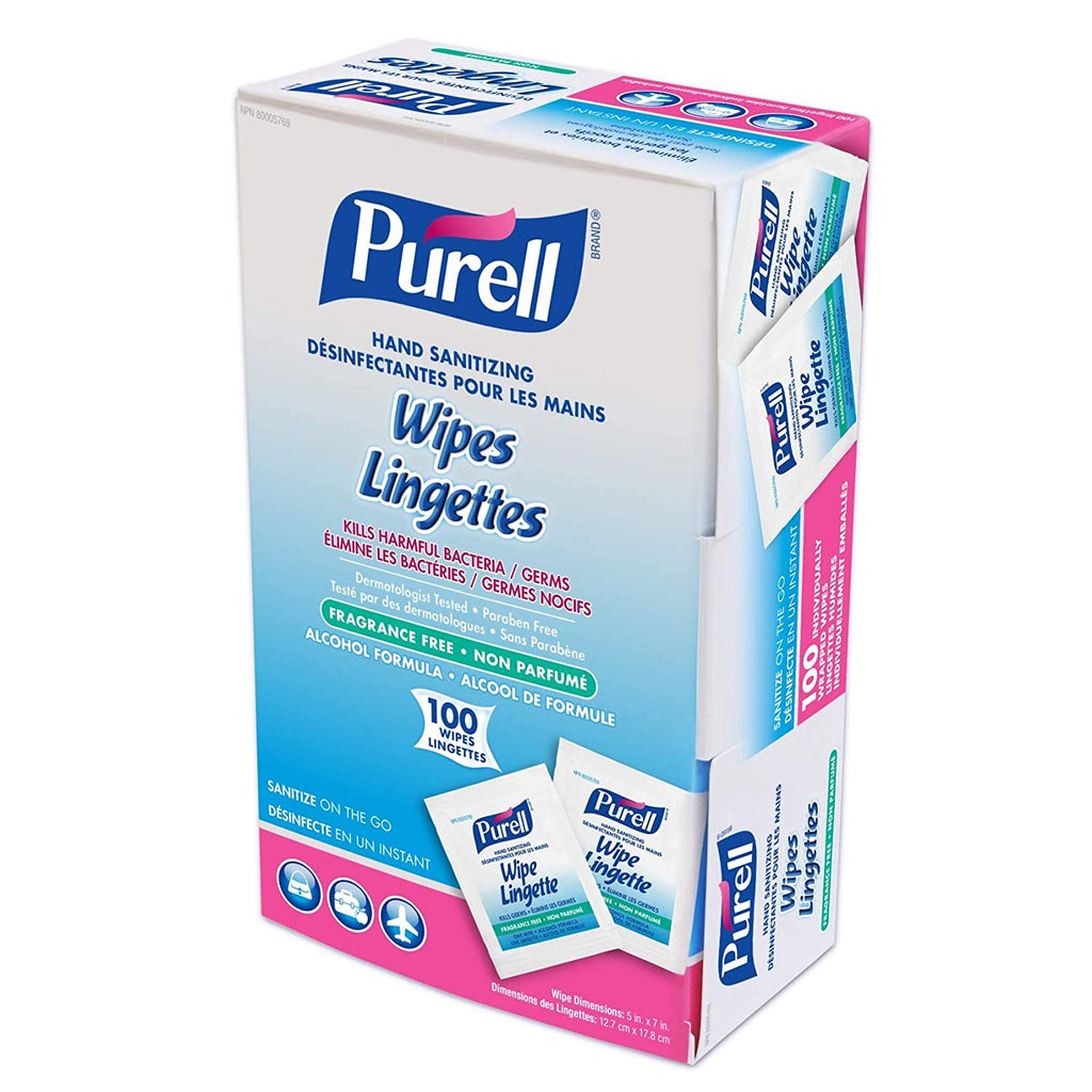 Purell - Lingettes désinfectantes pour les mains à l'alcool - 80 Lingettes