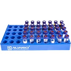 ALWSCI   C0001265  Blue PP Vial Rack 50 positions for 2m vials w/printing ALWSCI Logo in white, 1/pk