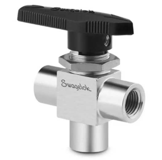 Swagelok  SS-45XF8 Stainless Steel 1-Piece 40 Series 3-Way Ball Valve, 3.5 Cv, 1/2 in. FNPT / Qty 1
