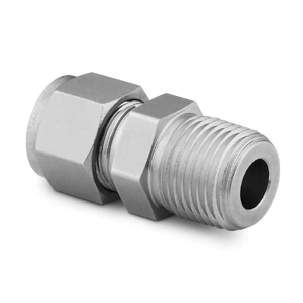 Swagelok SS-600-1-6  Stainless Steel Tube Fitting, Male Connector, 3/8 in. Tube OD x 3/8 in. Male NPT / Qty 1