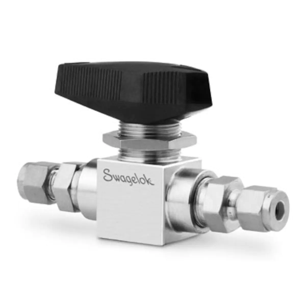 Swagelok  SS-83KS6 Stainless Steel 3-Piece High Pressure Ball Valve, PCTFE Seats, 3/8 in. Swagelok Tube Fitting / Qty 1