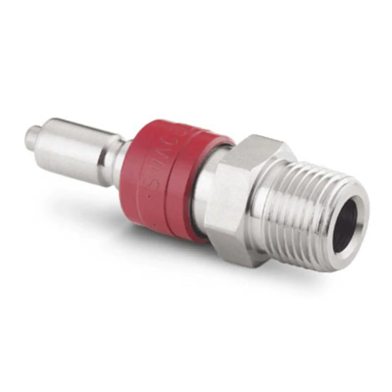 Swagelok SS-QC4-D-2PM Stainless Steel Instrumentation Quick Connect Stem with Valve, 0.2 Cv, 1/8 in. Male NPT / Qty 1