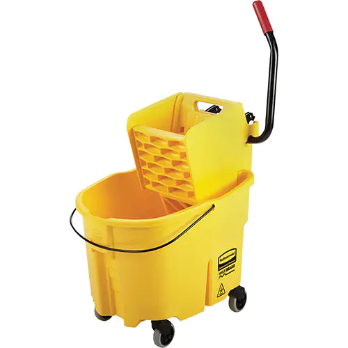 RUBBERMAID  WaveBrake® Mop Bucket & Wringer Combo Pack, Side Press, 8.75 US Gal.(35 Quart), Yellow / Qty 1