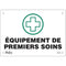 "Premiers Soins" Sign, 7" x 10", Plastic, French with Pictogram / Qty 1