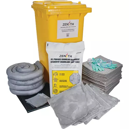 Spill Kit, Universal, Bin, 63 US gal. Absorbancy / Qty 1