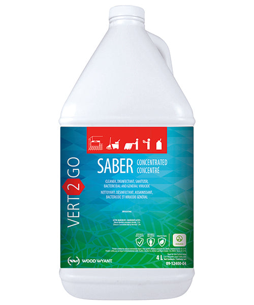 0912400 04  VERT-2-GO SABER - CONCENTRATED disinfectant, sanitizer, bactericide, approved by Health Canada for Coronavirus Din:02362562