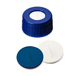 09 15 0869  Screw Cap (Blue) 9 mm, Silicone/PTFE Septa Slitted
