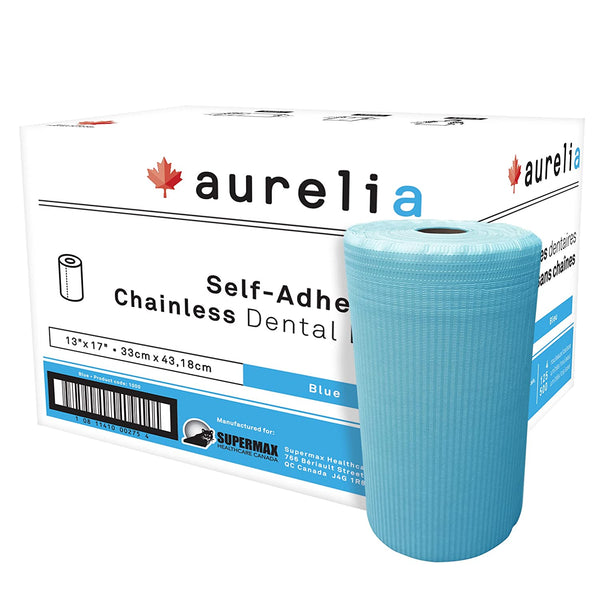 1000   Aurelia Self-Adhesive High Absorbency Dental Bib, 13" x 17" (4 Rolls)