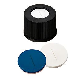 La Pha Pack 10 15 1328 ND10 Screw Cap (Black) 10 mm, Silicone/PTFE Septa