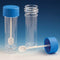 Globe 109120  Container, Fecal, 30mL, Attached Screw Cap with Spoon, PP, Conical Bottom, Self-Standing