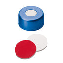 11 03 0667  UltraClean Closure: 11mm Aluminum Cap, blue lacquered, centre hole; Silicone white/PTFE red, 45° shore A, 1.3mm