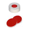 11 15 0639  Snap Ring Cap (Transparent) 11 mm  PTFE red/Silicone white/PTFE red, with slit, 45° shore A, 1.0mm