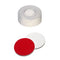 11 15 0637 UltraClean Closure: 11mm PE Snap Ring Cap, transparent, centre hole; Silicone white/PTFE red, 45° shore A, 1.3mm