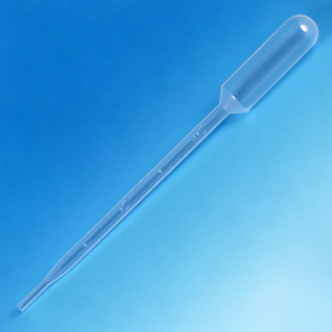 137030  Globe Transfer Pipet, 5.0mL, Large Bulb, Graduated to 1mL, 145mm, Bulb Draw - 3.4mL