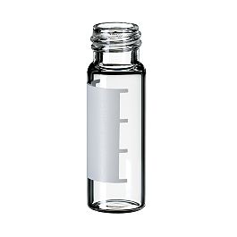 La Pha Pack  13 09 1335  4ml Screw Neck Vial, 45 x 14.7mm, clear glass, 1st hydrolytic class, with label and filling lines
