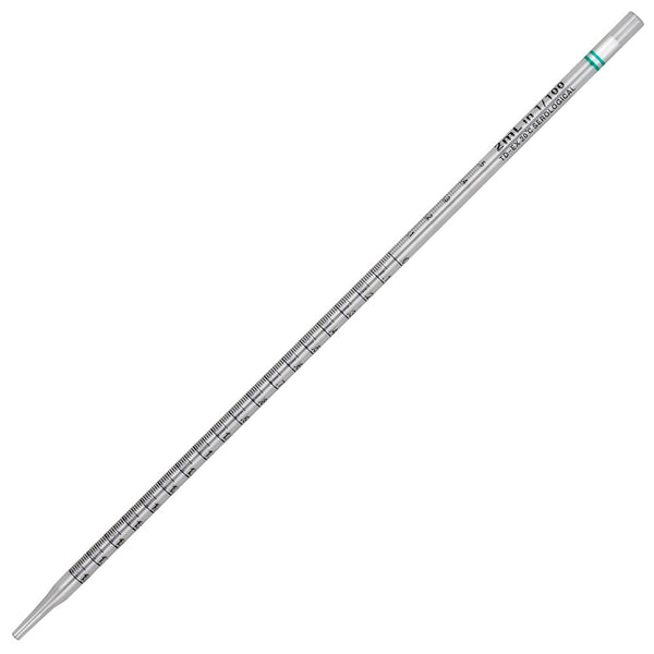 Globe 1722 2mL, Serological Pipette, Diamond Essentials, PS, Standard Tip, 275mm, STERILE, Green Striped, Individually Wrapped / Qty 500