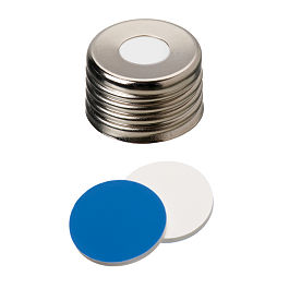 La Pha Pack  18 03 1414  Screw Cap (Silver) 18 mm Silicone white/PTFE blue, 55° shore A, 1.5mm