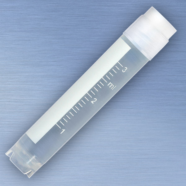 Globe 3013 CryoClear tubes, 3.0mL, STERILE, External Threads, Attached Screwcap