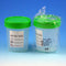 Globe Scientific 5913 4oz Specimen Container, with 1/4-Turn Green Screwcap, Sterile, PP, Individually Wrapped, Graduated / Qty 100
