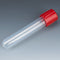 Globe 6148R Test Tube with Attached Red Screw Cap, 12 x 75 mm (5mL), PP, 250/Bag, 4 Bags/Case