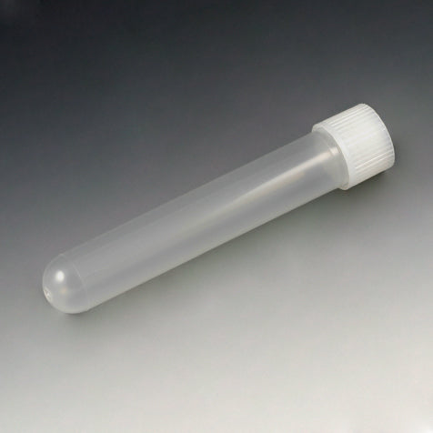 Globe 6180 Test Tube with Attached Screw Cap, 16 x 100mm (12mL), PP, 100/Re-Sealable Bag, 10 Bags/Case