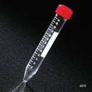 Globe 6270  Centrifuge Tube, 15mL, Attached Red Screw Cap, Acrylic, Printed Graduations, STERILE, 25/Bag, 20 Bags/Case
