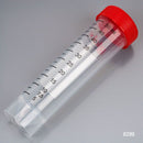 Globe 6299 DIAMOND MAX Centrifuge Tube, 50mL, Attached Red Flat Top Screw Cap, PP, Printed Graduations, STERILE, Self-Standing, Certified / Qty 500