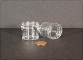Globe 6360 Jar, Wide Mouth, 7.5mL (1/4oz), PS, 33mm Opening, 1 x 1" (Screw Cap Packaged Separately)