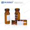 ALWSCI C0000023  2ml amber glass flat base 11mm snap vial wide opening with label, 100/pk