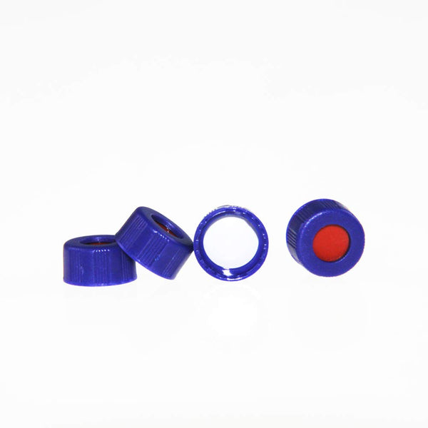 ALWSCI  C0000146  9-425 Screw Thread Caps with Septa, White PTFE/Red Silicone Septa / Qty 100
