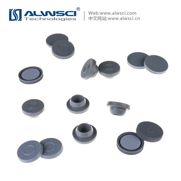 ALWSCI C0000433  20mm Moulded Grey Butyl Injection Stopper, 100/pkg