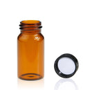 ALWSCI C0001680 20ml Vial, Amber Glass with 24-400 Black Closed Cap, PE Liner/ Qty 100