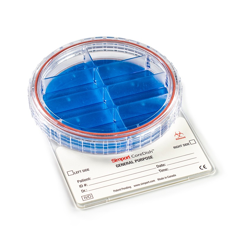 Simport M971-D8 - CoreDish 8-Compartment Biopsy Container / Qty 10