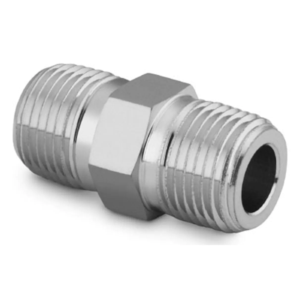 Swagelok SS-4-HN Stainless Steel Pipe Fitting, Hex Nipple, 1/4 in. Male NPT / Qty 1