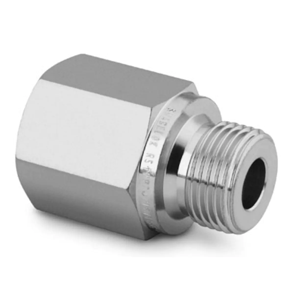 Swagelok SS-8-A-8RS Stainless Steel Pipe Fitting, Adapter, 1/2 in. Female NPT x 1/2 in. Male ISO Parallel Thread, Straight Shoulder / Qty 1