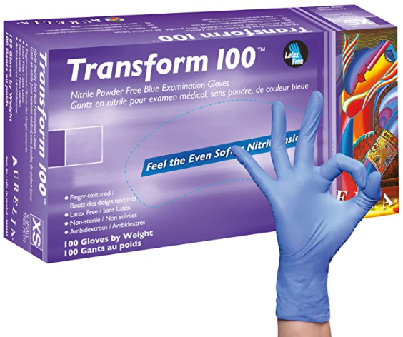 Aurelia Transform 100 Nitrile Examination Gloves Powder Free / Qty 100