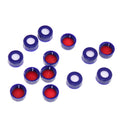 ALWSCI C0001170 2mL Vial kit Ultra Clean, Clear Glass  Flat Base 9-425 Thread Label. Blue Cap, Red PTFE/White Silicone / Qty 100