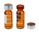 ALWSCI C0001175 2ml Vial Kit Amber, 11mm Crimp Cap With Label, PTFE/Silicone 1mm Cap / Qty:100