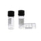 C0001197 Autosampler Vials, HPLC Sample Vials 2ml with Write-on Spot and Graduations 10-425 Type Threaded Vial and 10mm Black ABS Screw Caps & Septa, Clear, Case of 100