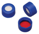 Thermo  C5000-54B 9mm Autosampler Vial Screw Thread Caps Blue  with Red PTFE/White Silicone Septum / Qty 100